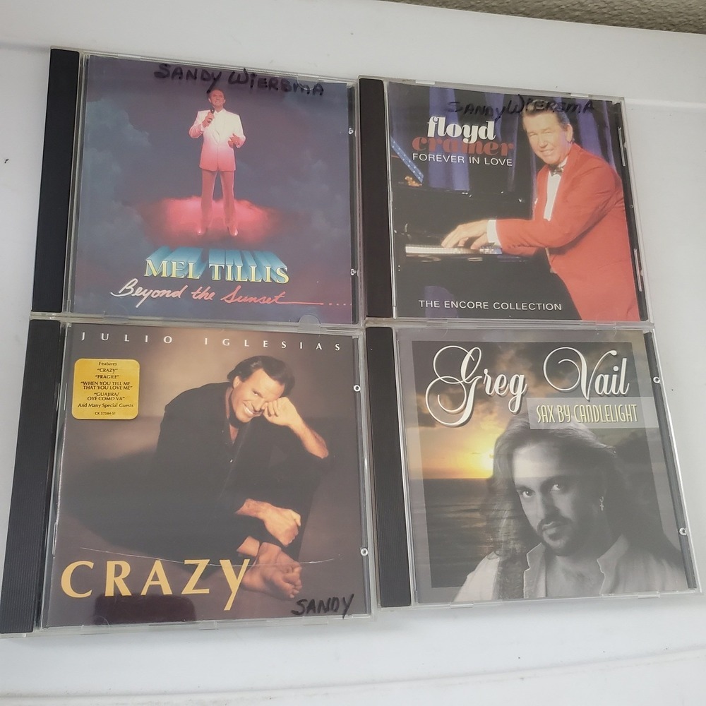 Lot of 4 CDs Mel Tillis Julio Iglesias Floyd Cramer Greg Vail Easy Listening